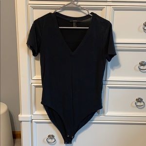Forever 21 V-neck bodysuit black